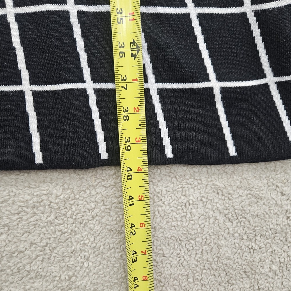 Modern Minimalist Black White Grid Knit Sweater Dress Medium Art‎ Core Geometric - Picture 10 of 10